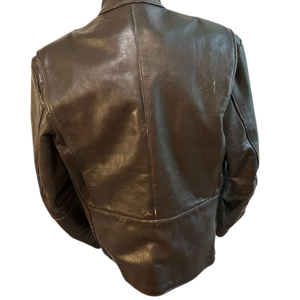 Vanson Leather Motorcycle Jacket Size Large Color Brown - Picture 8 of 16